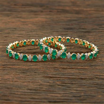 Cz Classic Bangles With 2 Tone Plating