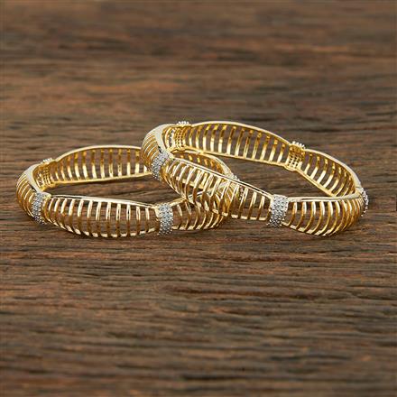 Cz Classic Bangles With 2 Tone Plating