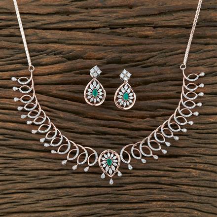 Cz Classic Necklace With Rose Gold Plating