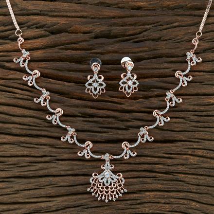 Cz Classic Necklace With Rose Gold Plating