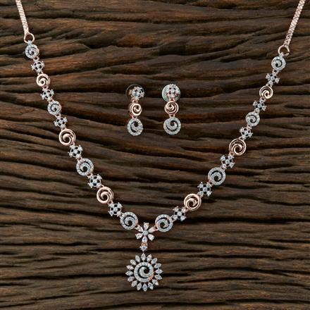 Cz Classic Necklace With Rose Gold Plating