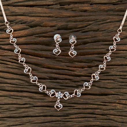 Cz Delicate Necklace With Rose Gold Plating