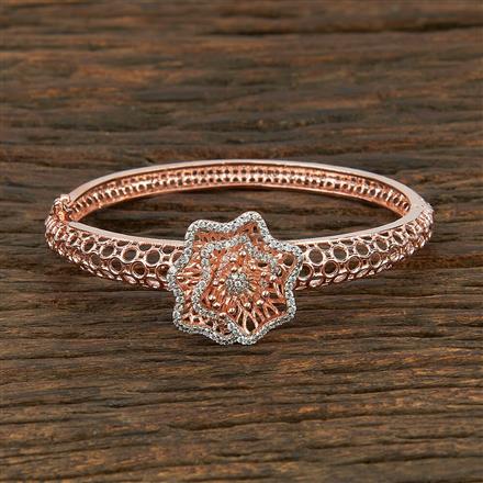 Cz Classic Kada With Rose Gold Plating
