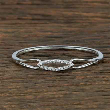 Cz Delicate Kada With Rhodium Plating