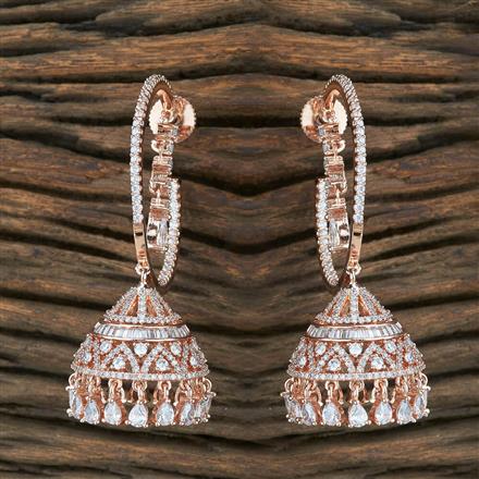 Cz Jhumki With Rose Gold Plating