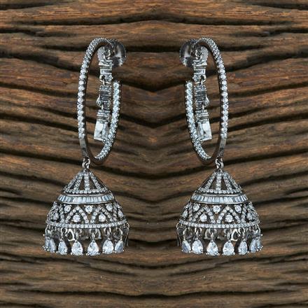 Cz Jhumki With Black Plating