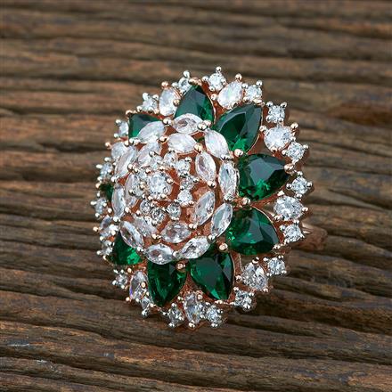 Cz Adjustable Ring With Rose Gold Plating