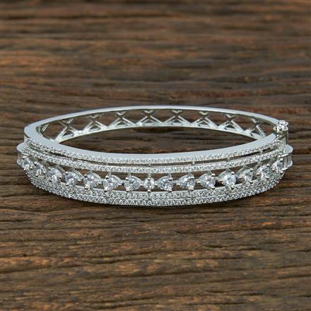 Cz Delicate Kada With Rhodium Plating