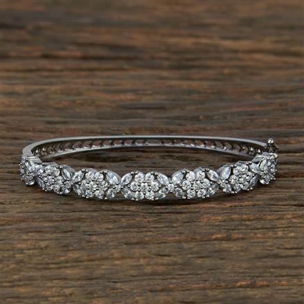 Cz Delicate Kada With Black Plating