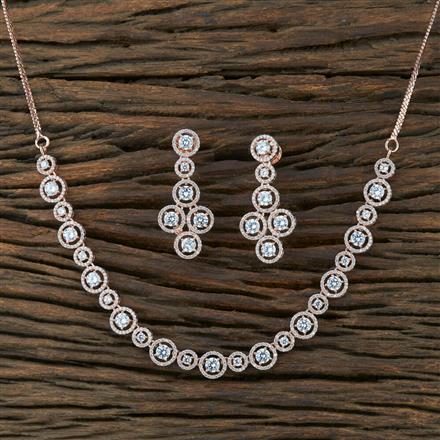 Cz Delicate Necklace With Rose Gold Plating