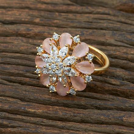 Cz Adjustable Ring With Gold Plating