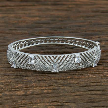 Cz Delicate Kada With Rhodium Plating