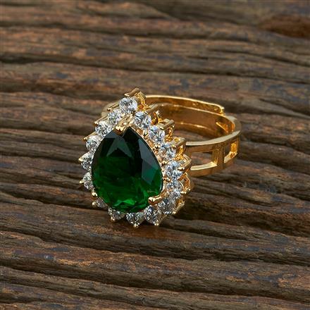 Cz Adjustable Ring With Gold Plating