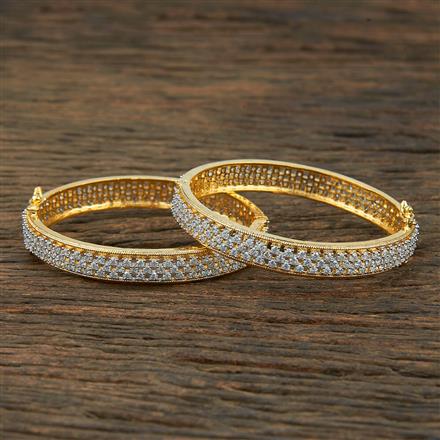 Cz Classic Bangles With 2 Tone Plating