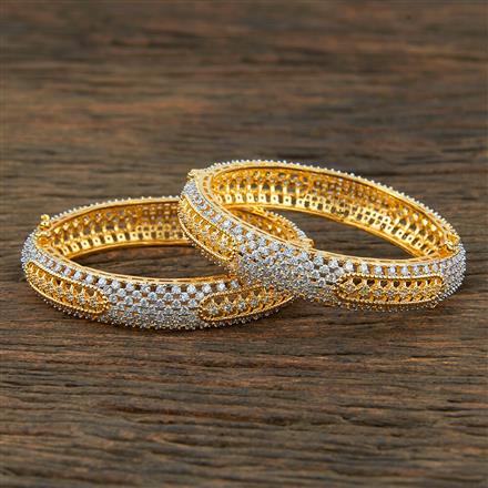 Cz Classic Bangles With 2 Tone Plating