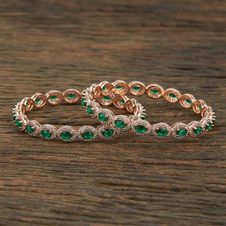 Cz Delicate Bangles With Rose Gold Plating