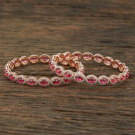 Cz Delicate Bangles With Rose Gold Plating
