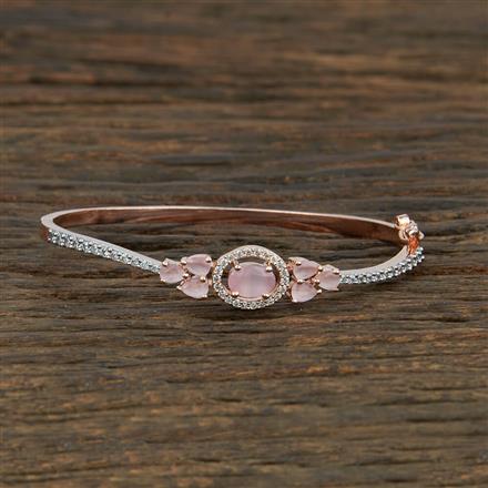 Cz Delicate Kada With Rose Gold Plating