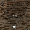 American Diamond Classic Mangalsutra with Rhodium Plating 2 Tone Plating