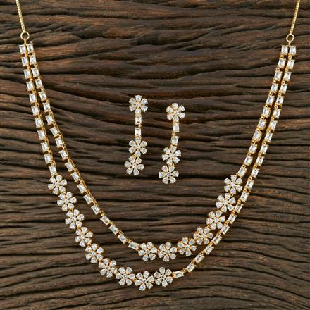 Indiamart Cz Necklace Sets In Gold Buy Cz Mala Pendant Set With