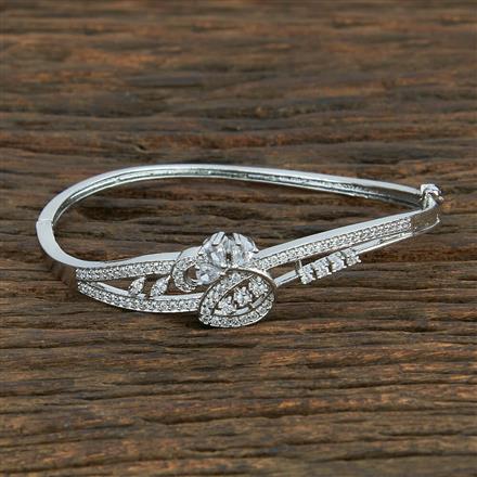 Cz Delicate Kada With Rhodium Plating