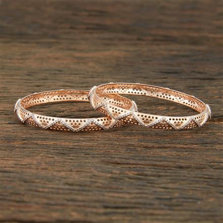 Cz Classic Bangles With Rose Gold Plating
