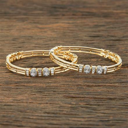 Cz Classic Bangles With 2 Tone Plating