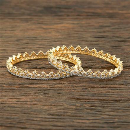 Cz Classic Bangles With 2 Tone Plating