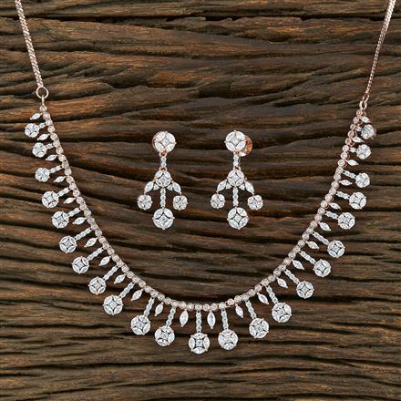 Cz Delicate Necklace With Rose Gold Plating