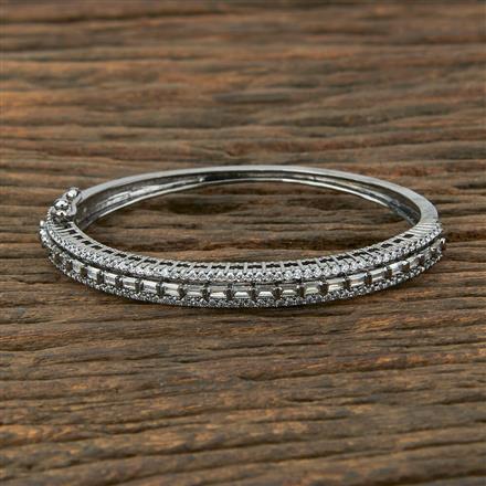 Cz Delicate Kada With Black Plating