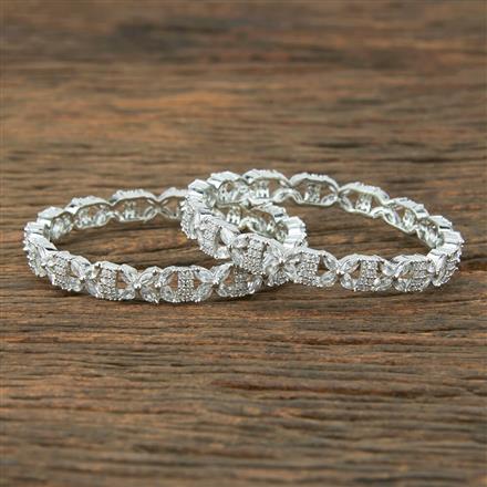 Cz Classic Bangles With Rhodium Plating