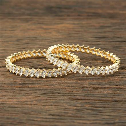 Cz Classic Bangles With 2 Tone Plating