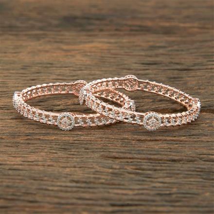 Cz Classic Bangles With Rose Gold Plating