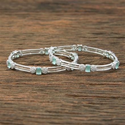 Cz Delicate Bangles With Rhodium Plating