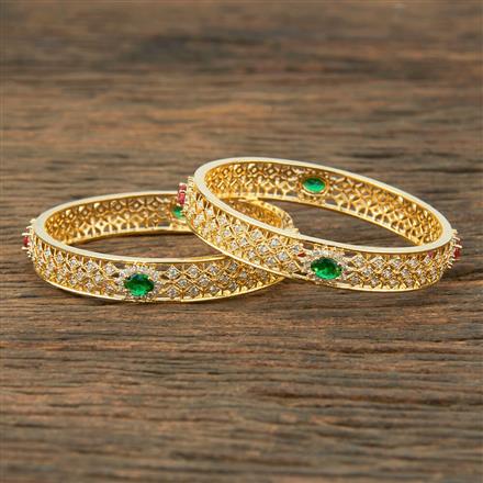 Cz Classic Bangles With Gold Plating
