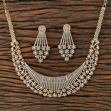 Cz Classic Necklace With 2 Tone Plating