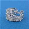 Cz Adjustable Ring With 2 Tone Plating