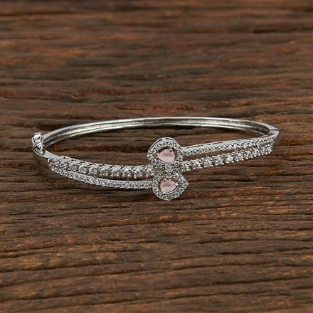 Cz Delicate Kada With Rhodium Plating