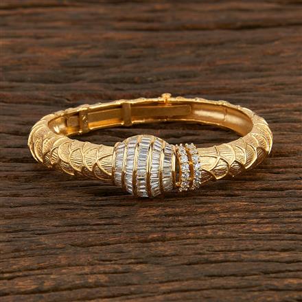 Cz Classic Kada With Matte Gold Plating