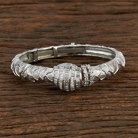 Cz Classic Kada With Matte Rhodium Plating