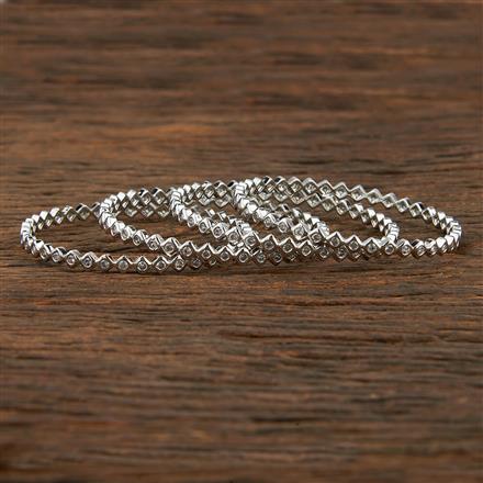 Cz Delicate Bangles With Rhodium Plating