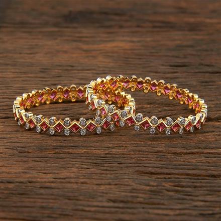 Cz Delicate Bangles With 2 Tone Plating