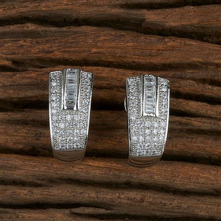 Cz Hoops With Rhodium Plating