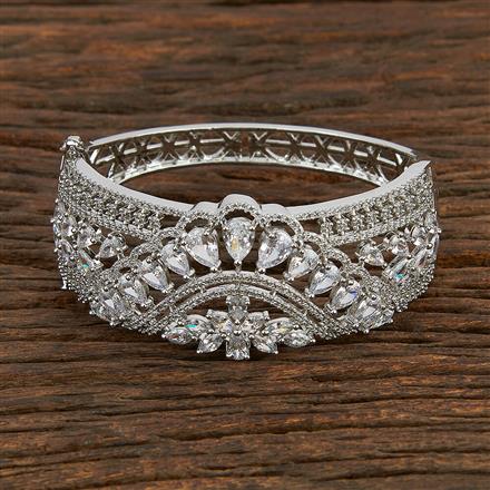 Cz Classic Kada With Rhodium Plating