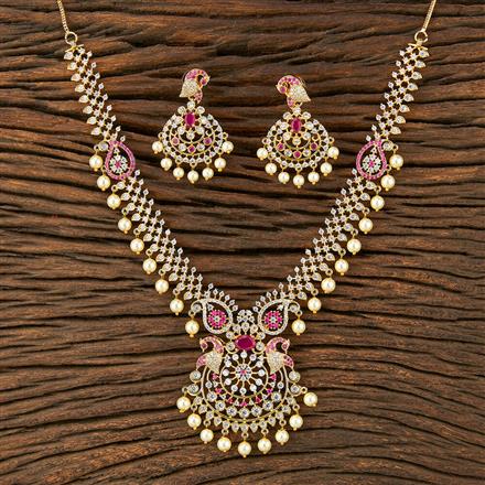 Cz Peacock Necklace With Gold Plating