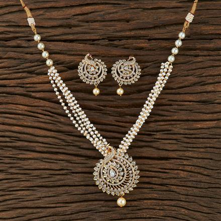 Cz Peacock Pendant Set With Gold Plating