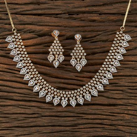 Cz Classic Necklace With 2 Tone Plating