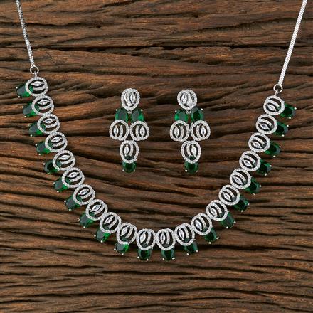 Cz Classic Necklace With Rhodium Plating