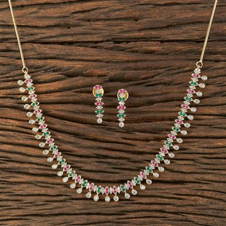 Cz Delicate Necklace With Gold Plating