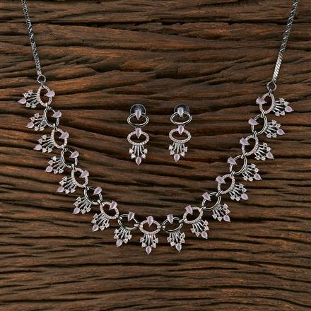 Cz Delicate Necklace With Black Rose Plating